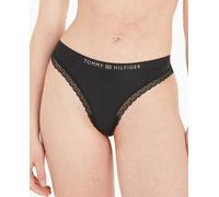 Tommy Hilfiger Tommy Hilfiger - Tanga con encaje y logo tonal. Negro Talla 36