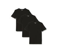 Tommy Hilfiger Tommy Jeans Camisetas de Manga Corta Pack de 3 Hombre Stretch con Cuello de Pico, Negro (Black/Black/Black), M