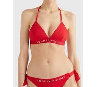 Tommy Hilfiger Top de Bikini Triangular con Relleno para Mujer, Rojo (Primary Red), L