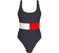 Tommy Hilfiger One Piece Ext Sizes Uw0Uw05853 Traje de baño con Espalda Redonda, Blue (Dark Night Navy), M para Mujer