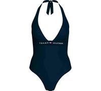 Tommy Hilfiger Traje de Baño para Mujer Halter One Piece para Atar al Cuello, Azul (Dark Night Navy), M