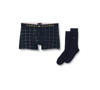 Tommy Hilfiger Trunk & Sock Set UM0UM01996 Paquetes de Regalo, Gris (Window Check/Des Sky), L para Hombre