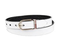 Tommy Hilfiger Two-in-One Reversible Slim Width Casual Leather Belt for Jeans, Trousers and Dresses Cinturón, Blanco/Negro, L para Mujer