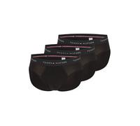 Tommy Hilfiger Calzoncillos hip briefs Pack de 3 Hombre con logotipo en la cintura, Negro (Blk/Blk/Blk), M