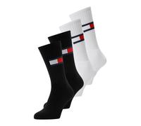 Tommy Hilfiger Crew Calcetines, Blanco/Black, 39/42 (Pack de 4) Unisex