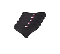 Tommy Hilfiger Braguitas Pack de 5 Mujer Flag con Logotipo, Multicolor (Black/Black/Black/Black/Black), XS