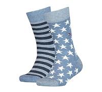 Tommy Hilfiger Unisex Niños Stars And Stripes Unisex Kid's Socks (2 Pack) calcetines Not Applicable, Pantalones Vaquero, 39/42