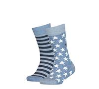 Tommy Hilfiger Unisex Niños Tommy Hilfiger Stars And Stripes Unisex Kid's Socks (2 Pack) calcetines Not Applicable, Pantalones Vaquero, 27/30