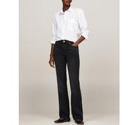 Tommy Hilfiger Vaquero de mujer de cintura media y corte ligeramente campana. Negro 40/30