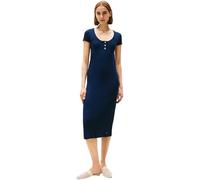 Tommy Hilfiger Vestido bodycon Mujer Henley Gold Slim Fit, Azul (Dark Night Navy), S