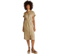 Tommy Hilfiger Vestido camisero Mujer Linen Belted de manga corta, Marrón (Camel), 38