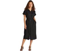 Tommy Hilfiger Vestido camisero Mujer Linen Belted de manga corta, Negro (Black), 34