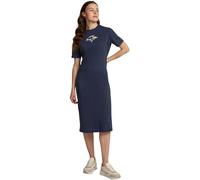 Tommy Hilfiger Vestido Camisero Mujer Script Midi Largo, Azul (Dark Night Navy), L