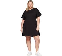 Tommy Hilfiger Vestido Camisero para Mujer Midi Dress de Manga Corta, Negro (Black), 50