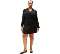Tommy Hilfiger Vestido Envolvente Mujer Fluid con Cuello, Negro (Black), 48