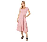 Tommy Hilfiger Vestido Midi a Rayas escalonadas para Mujer, Coralie Multi, S
