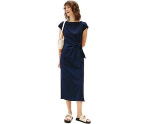 Tommy Hilfiger Vestido Mujer Knot Midi con Cuello Barco