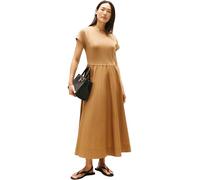 Tommy Hilfiger Vestido Mujer Modern Cody Midi Mix Fit & Flare, Marrón (Hickory), S