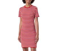 Tommy Hilfiger Vestido Mujer New Cody Slim Short Dress de Algodón, Multicolor (Breton STP/Dark Magma/Ecru), XXL