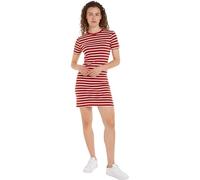 Tommy Hilfiger Vestido Mujer New Cody Slim Short Dress de Algodón, Multicolor (Breton STP/Dark Magma/Ecru), L