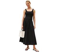 Tommy Hilfiger Vestido Mujer Rib Midi Mix Fit & Flare, Negro (Black), L