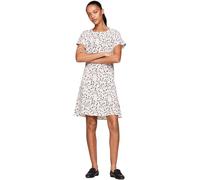 Tommy Hilfiger Vestido Mujer Small Ribbon Mini Dress de manga corta, Multicolor (Small Ribbon Print/ Ecru), 32