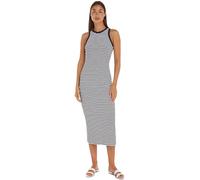Tommy Hilfiger Vestido para Mujer Maxi Dress sin Mangas, Multicolor (Mini Stp Desert Sky/ White), S