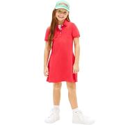 Tommy Hilfiger Vestido Tipo Polo Chicas Pleated con Falda Plisada, Rojo (Red Alert), 3 Años
