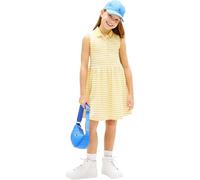 Tommy Hilfiger Vestido Tipo Polo Chicas sin Mangas, Amarillo (Yellow Dahlia Stripes), 3 Años