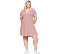 Tommy Hilfiger Vestido tipo polo Mujer Curve de manga corta, Multicolor (Breton Fierce Red/Ecru), 50