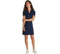 Tommy Hilfiger Vestido Tipo Polo Mujer Slim Fit V-Neck Corto, Azul (Dark Night Navy), M