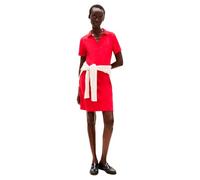 Tommy Hilfiger Vestido Tipo Polo Mujer Slim Fit V-Neck Corto, Rojo (Primary Red), XXS