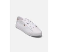 Tommy Hilfiger Sneaker con Suela Vulcanizada Mujer Canvas Lace Up Elegante, Blanco (White), 39