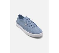 Tommy Hilfiger Sneaker con Suela Vulcanizada Mujer Washed Canvas Low Top, Azul (Brisk Blue), 36