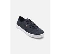 Tommy Hilfiger Sneaker con suela vulcanizada Mujer Washed Canvas Low Top, Azul (Space Blue), 37