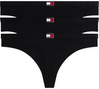Tommy Hilfiger Women 3 Pack Thong Yellow (Black/Black/Black) M