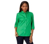 Tommy Hilfiger Women's Classic Long Sleeve Roll Tab Button Down Shirt (Standard and Plus Size) Roll Tab Dot Mujer (Pack de 1)