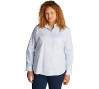 Tommy Hilfiger Women's CRV Stripe Regular Shirt L/S Shirt, Classic Shirting STP/Vessel Blue, 50