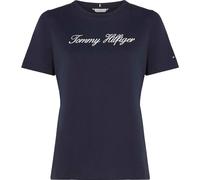 Tommy Hilfiger Women's Script Regular C-NK SS WW0WW4345902G003 S/S T-Shirt, Blue (Nos Desert Sky), S