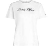 Tommy Hilfiger Women's Script Regular C-NK SS WW0WW4345902Z006 S/S T-Shirt, White (Nos Ecru), XL