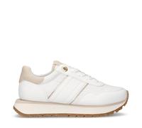 Tommy Hilfiger, Zapatillas con Detalle en Contraste con Cordones, Miren, Blanco/Beige, 38