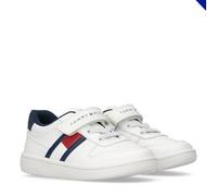 Tommy Hilfiger Zapatillas de Cordones para niños y niñas, Cierre Ajustable, Skyler, Blanco/Azul, 26