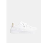 Tommy Hilfiger Zapatillas de mujer tipo basket en piel con logotipo metálico. Beige 41