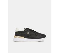 Tommy Hilfiger Zapatillas de piel estilo runner con plataforma y detalles dorados de Tommy Hilfiger. Blanco 41