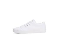 Tommy Hilfiger Sneaker con Suela Vulcanizada Hombre Core Canvas Low Top, Blanco (White), 44