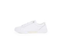 Tommy Hilfiger Court Sneaker Mujer Chic de Piel, Blanco (White), 41