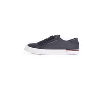 Tommy Hilfiger Sneaker con Suela Vulcanizada Hombre Core Corporate Leather Low Top, Azul (Desert Sky), 44
