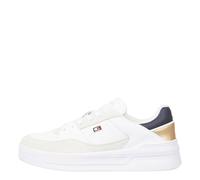 Tommy Hilfiger Essent Basket Sneaker Metallic Fw0Fw08615, Zapatillas Deportivas Mujer, White, 37 EU