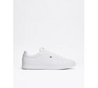 Tommy Hilfiger Court Sneaker Hombre Icon Flag Essential de Piel, Blanco (White), 45