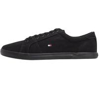 Tommy Hilfiger Zapatillas para Hombre Sneaker con Suela Vulcanizada, Negro (Black/Black), 44